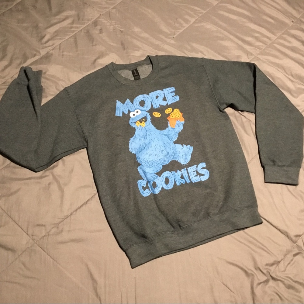 Gray Cookie Monster Sweater NEW